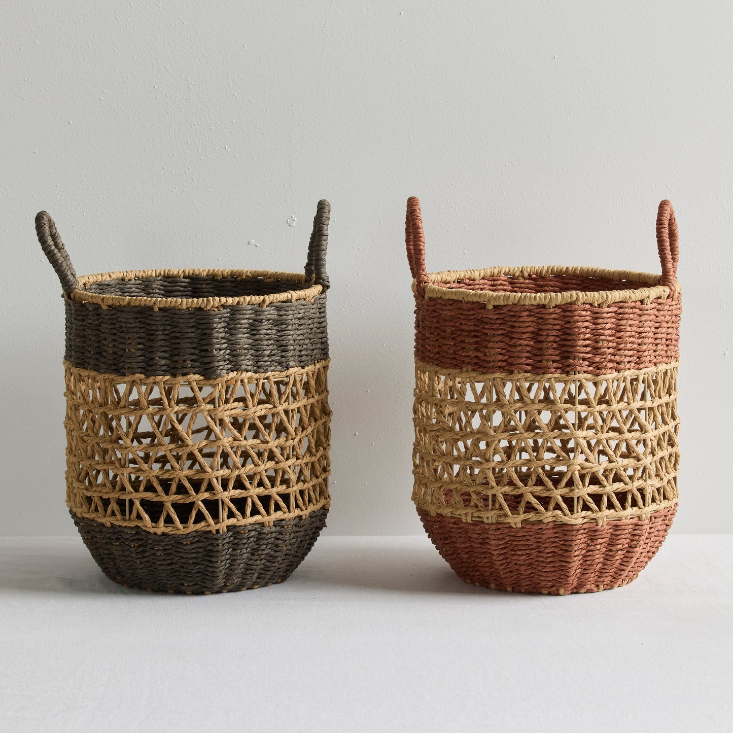 Panier Mikki - Grand - Marron/Naturel