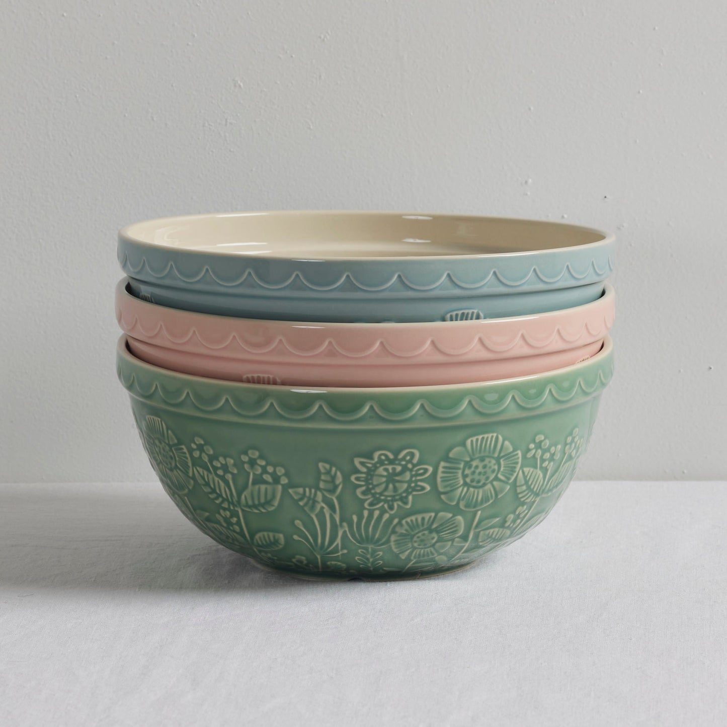 Bol à mélanger Fleurs sauvages - Bleu clair - Grand