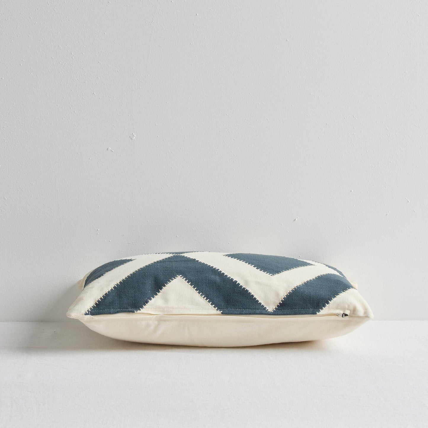 Coussin carré - 30 x 50 cm - Blanc/Bleu