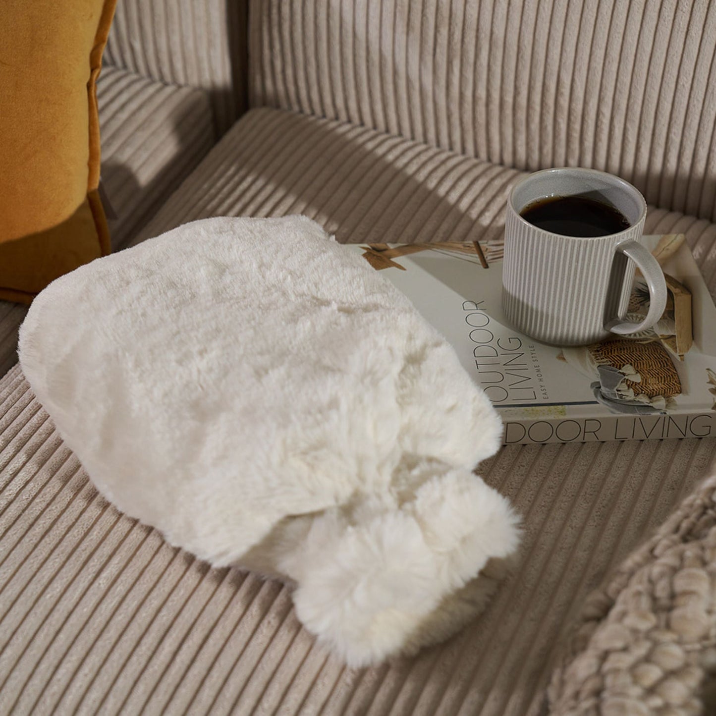 Housse douillette pour bouillotte - Crème