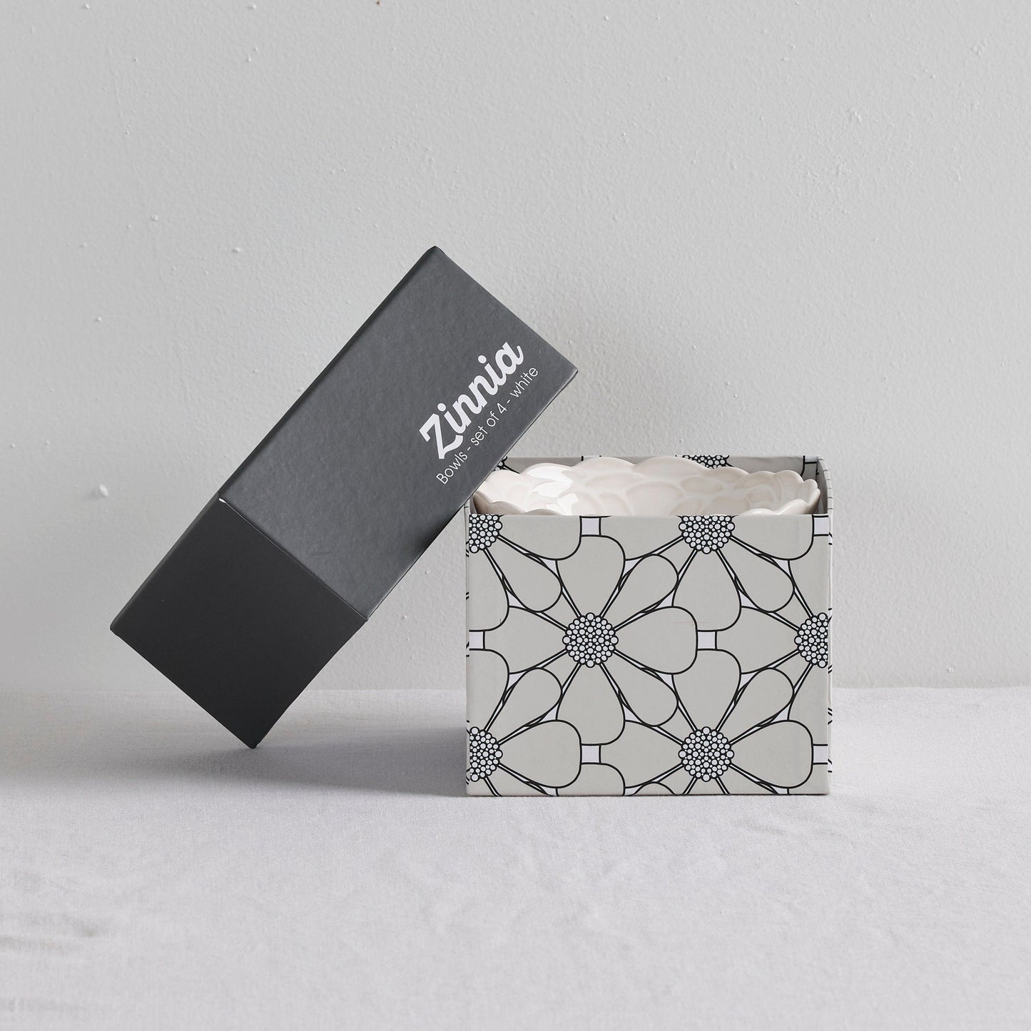Ensemble de 4 bols Zinnia - Blanc