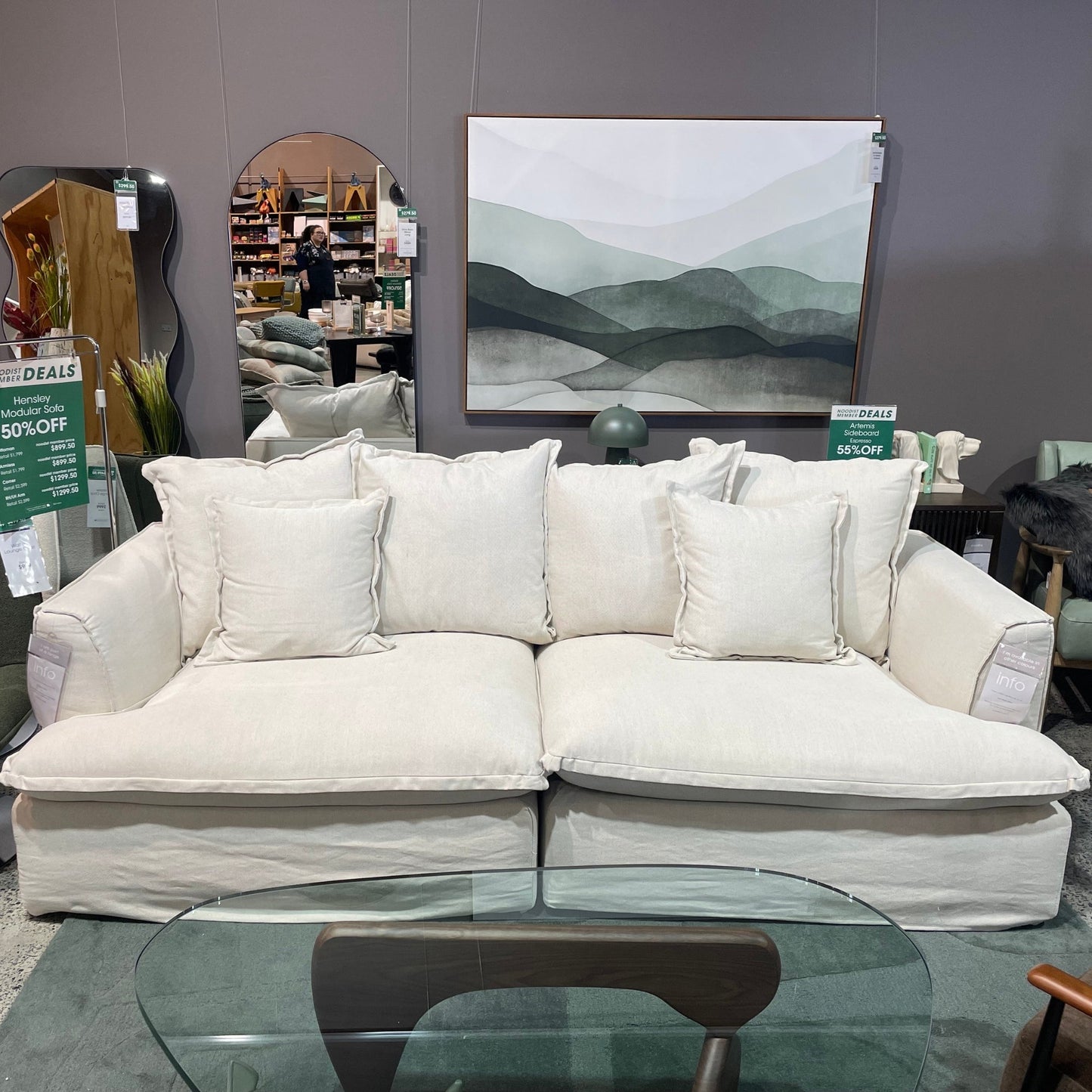 Canapé modulable Hensley - Naturel - Modèle d'exposition