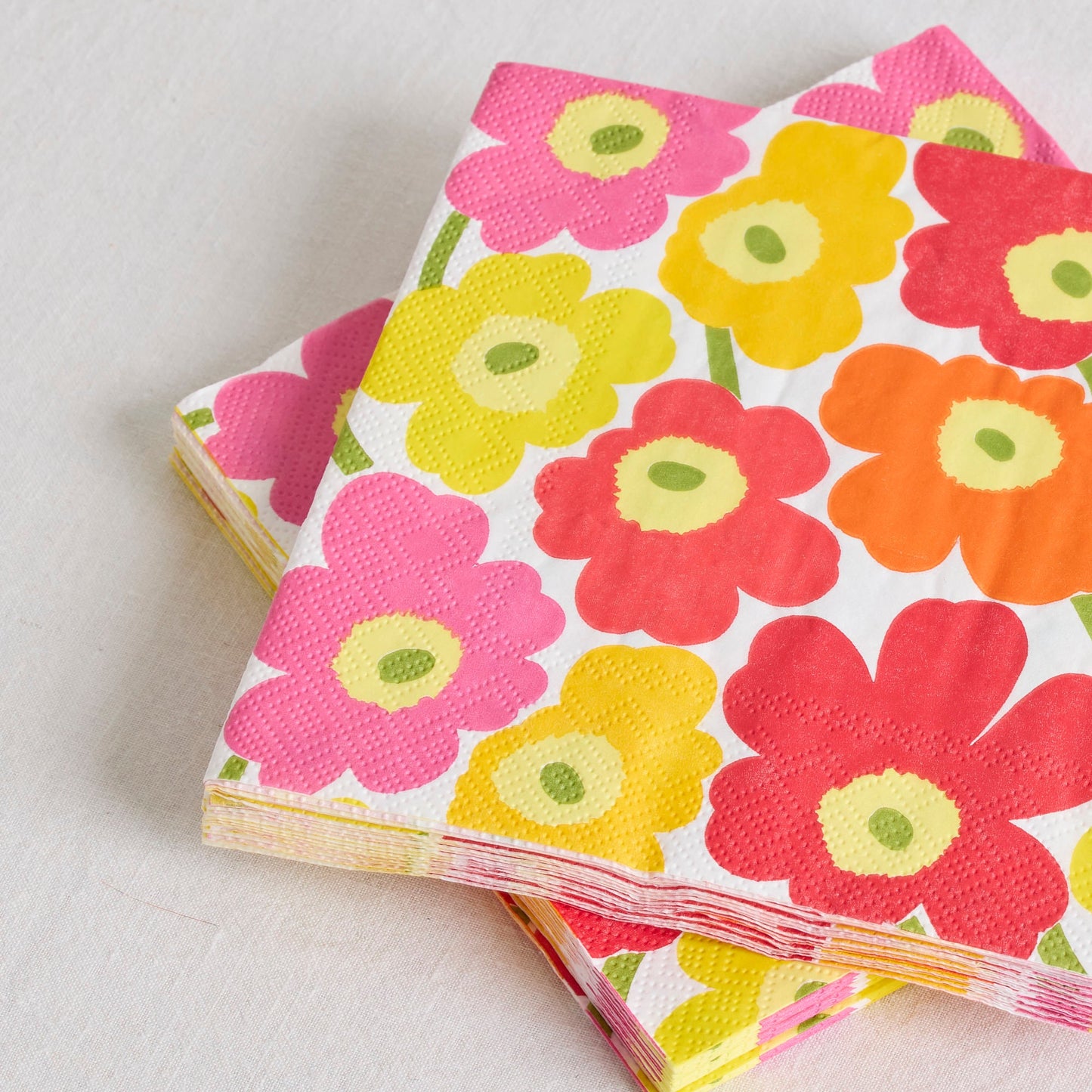 Serviettes en papier Marimekko - Rose/Jaune - Lot de 20