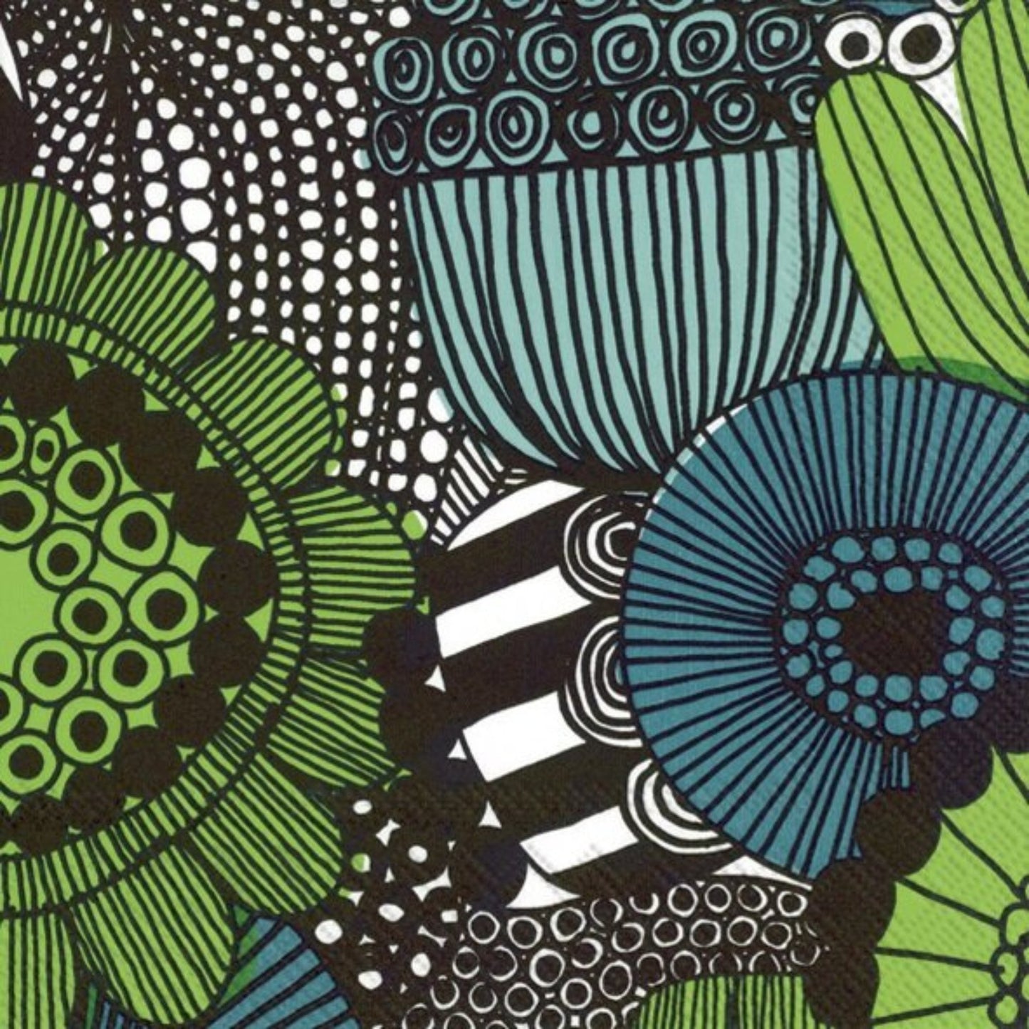 Serviettes en papier Marimekko - 20 pièces - Bleu/Vert