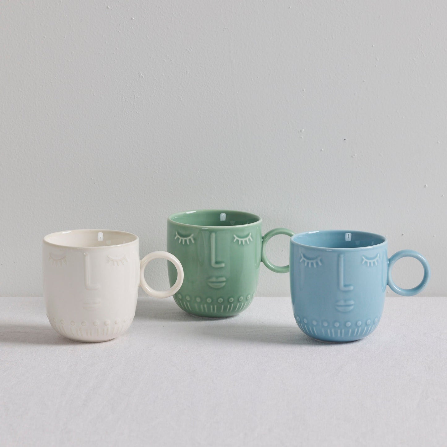 Mug Visages - Vert Doux