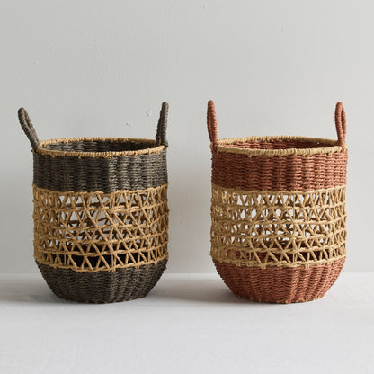 Panier Mikki - Grand - Marron/Naturel