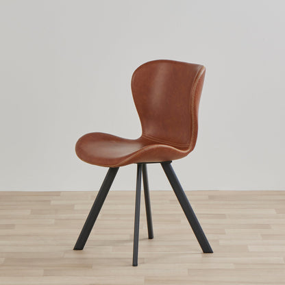 Chaise de salle à manger Sala en polyuréthane - Noir/Brandy