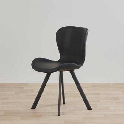 Chaise de salle à manger Sala en polyuréthane - Noir/Noir