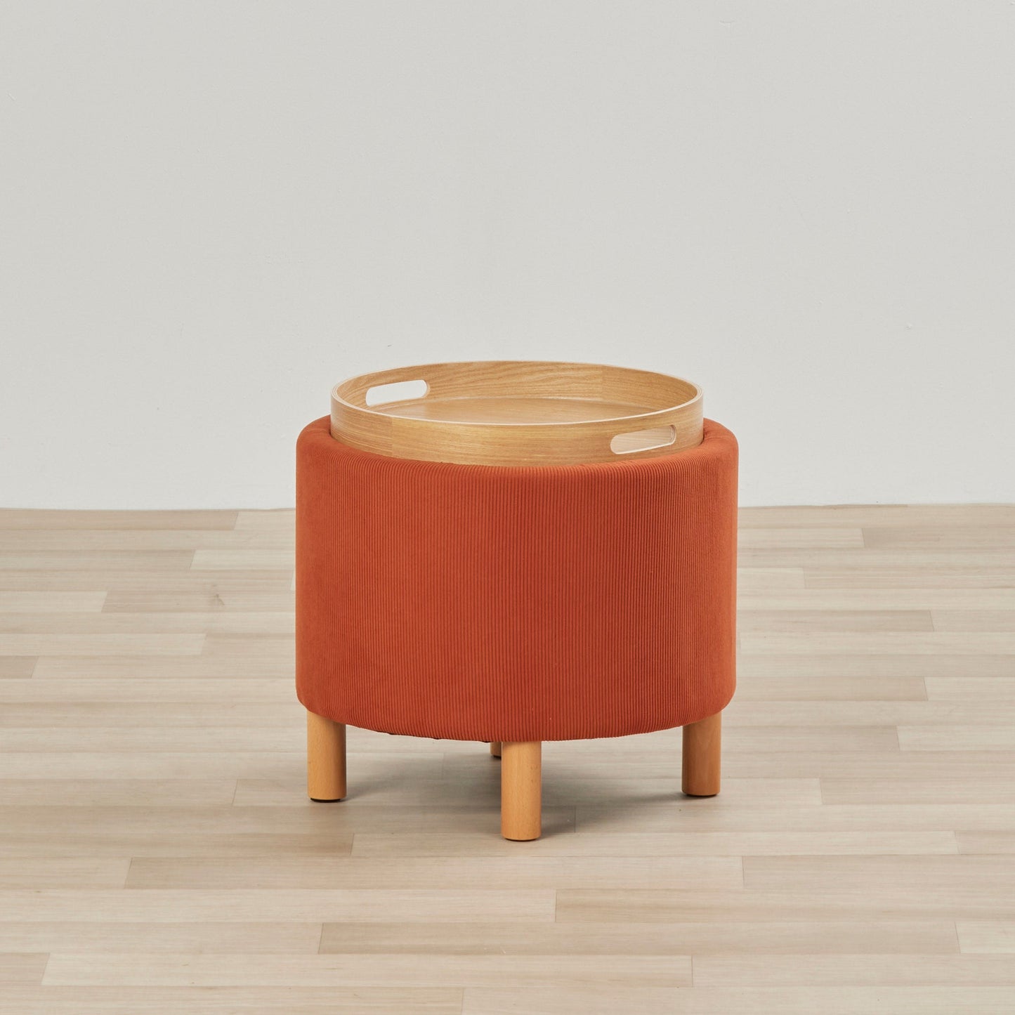 Pouf à plateau - Orange brûlé