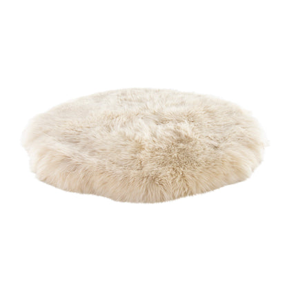 Tapis rond en peau de mouton - Sable - 120 cm