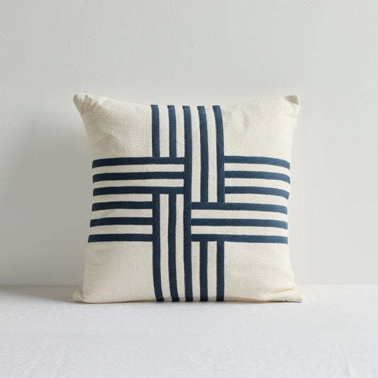 Coussin Undova - 50x50cm - Blanc/Bleu
