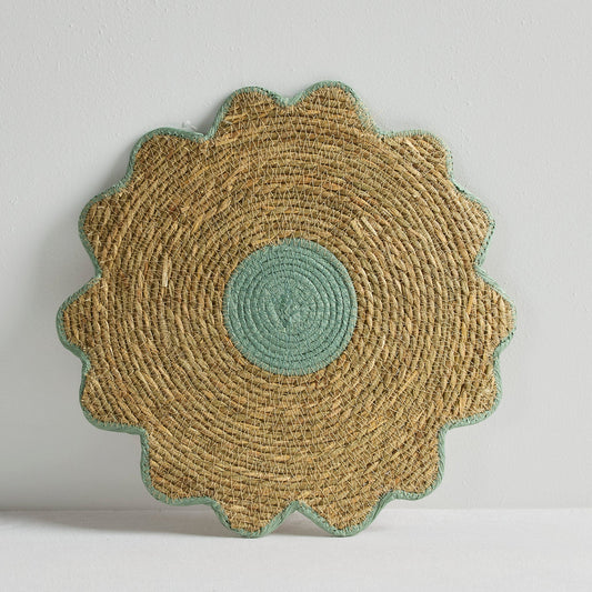 Set de table fleuri - Naturel/Sauge