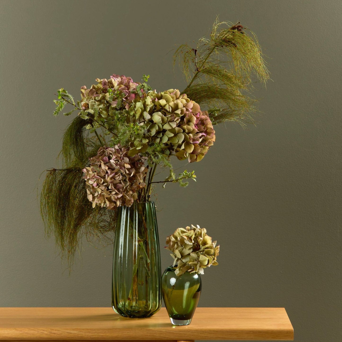 Vase Elena en verre - Gris/Vert