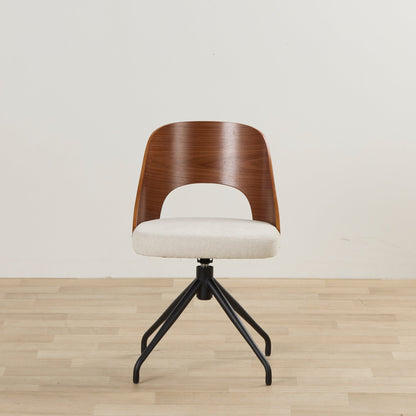 Fauteuil pivotant Adoni - Noyer/Beige