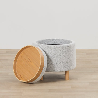 Pouf à plateau - Gris clair