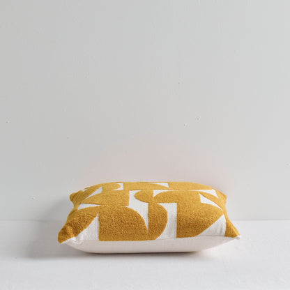 Coussin Sharda - Blanc/Soleil - 50x50cm