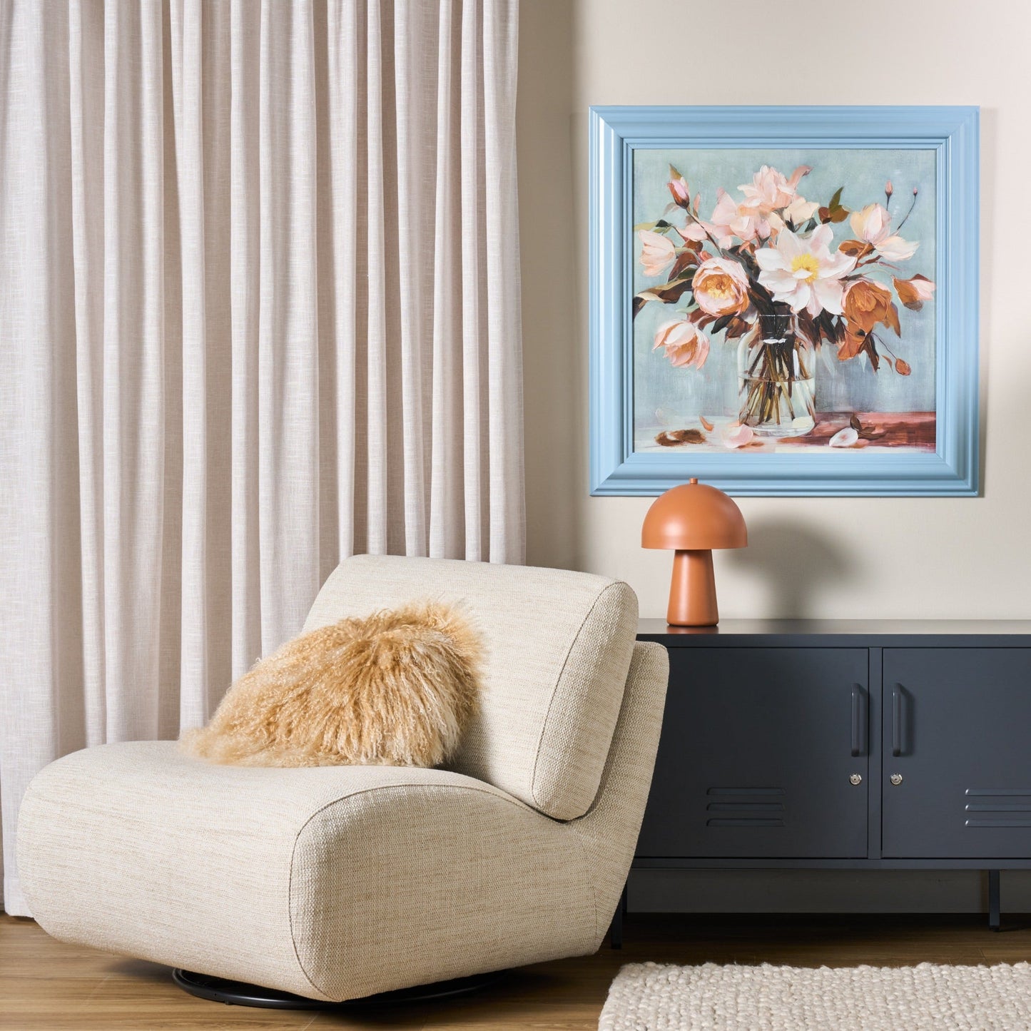 Fauteuil pivotant Sashka - Naturel