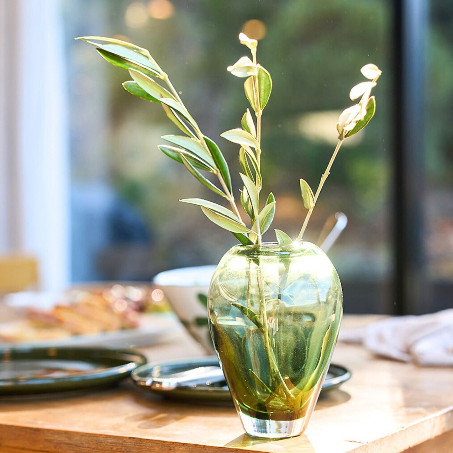 Vase en verre Arez - Gris/Vert