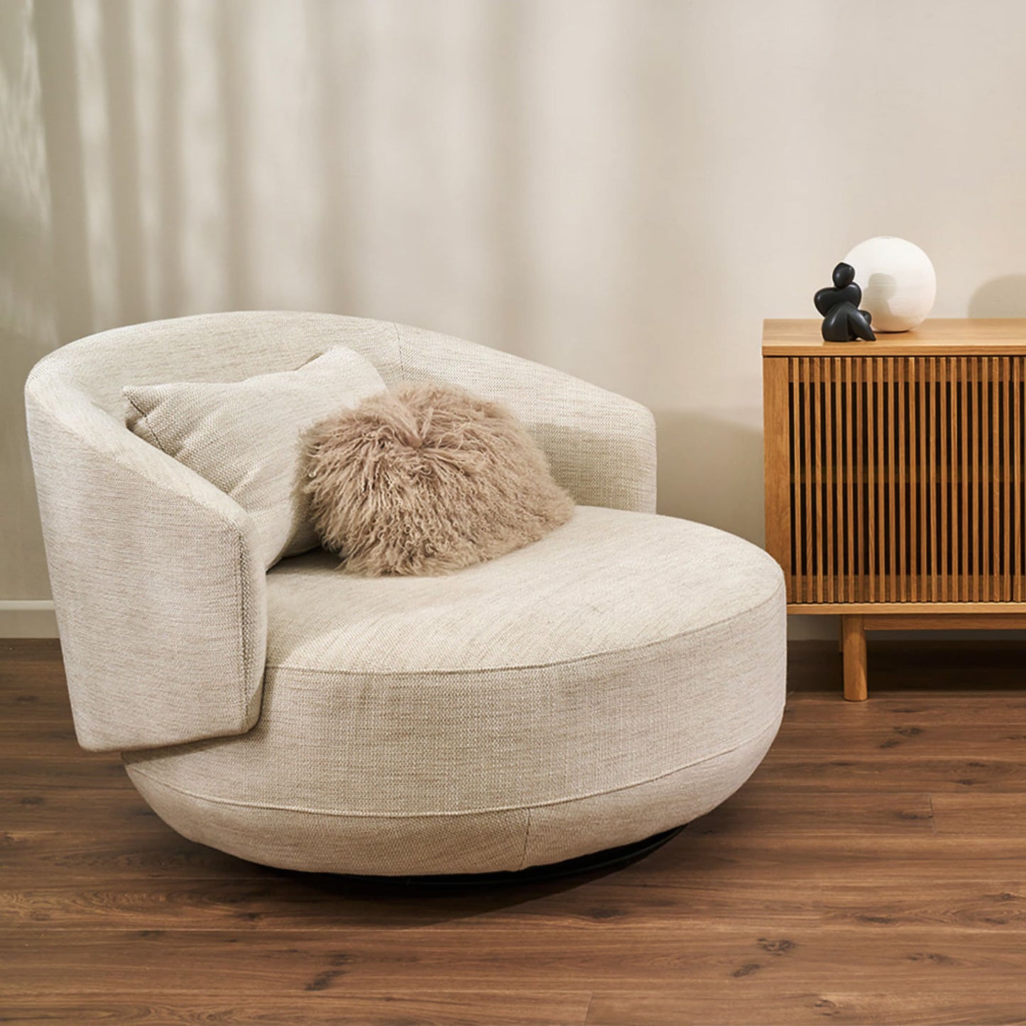 Fauteuil pivotant Lunar - Naturel