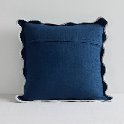 Coussin perle - Bleu foncé/Blanc - 50x50cm