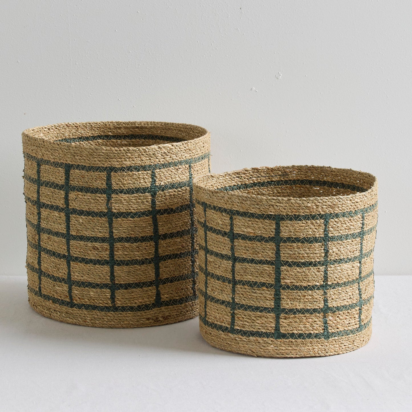 Panier treillis - Vert foncé/Naturel - Moyen