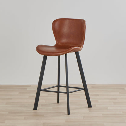 Tabouret de bar Sala en polyuréthane - Noir/Bordeaux