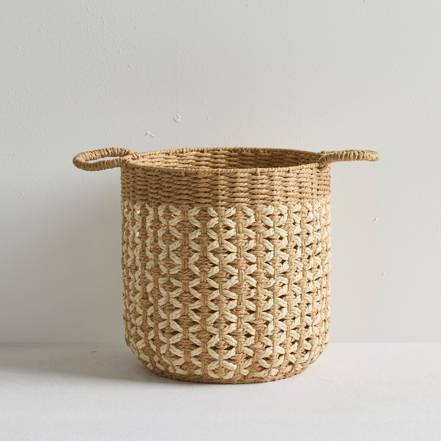 Panier Tino - Grand - Naturel/Blanc