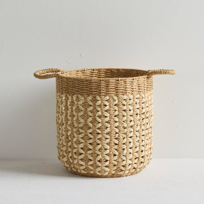 Panier Tino - Grand - Naturel/Blanc