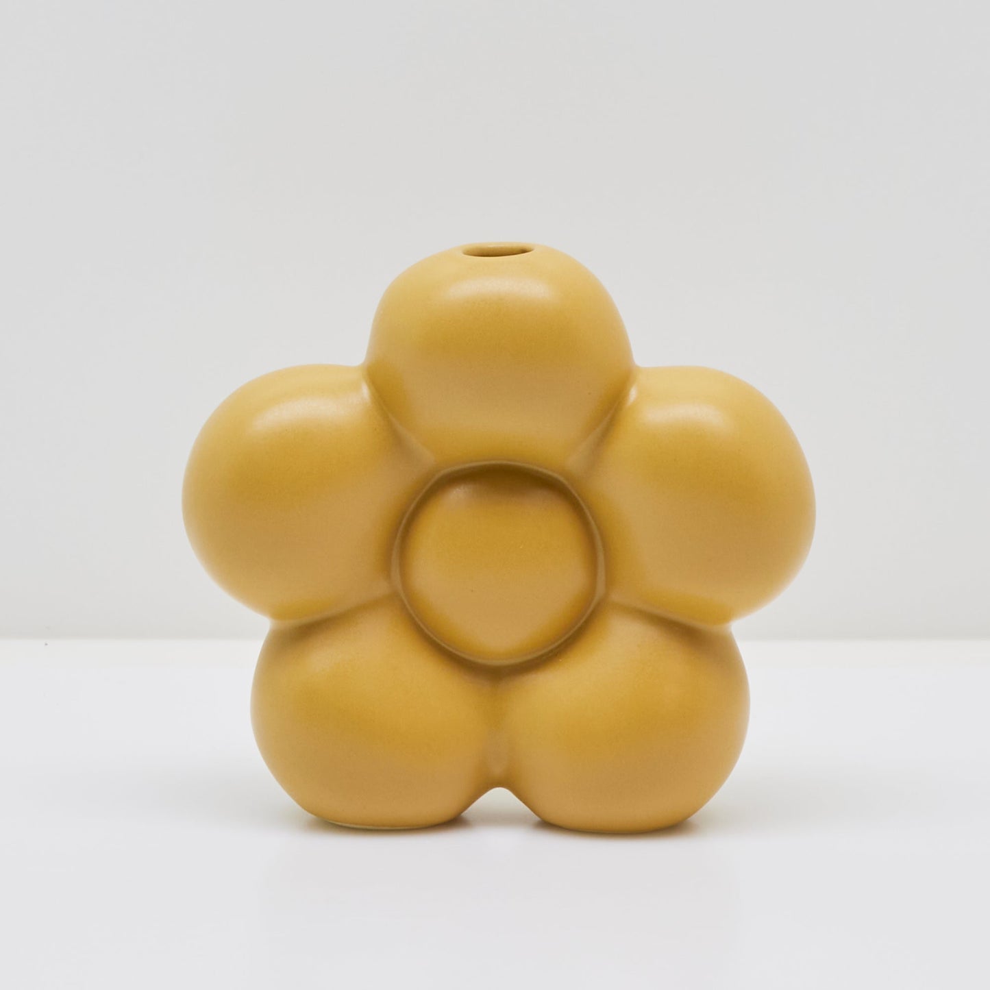 Vase fleuri - Moutarde