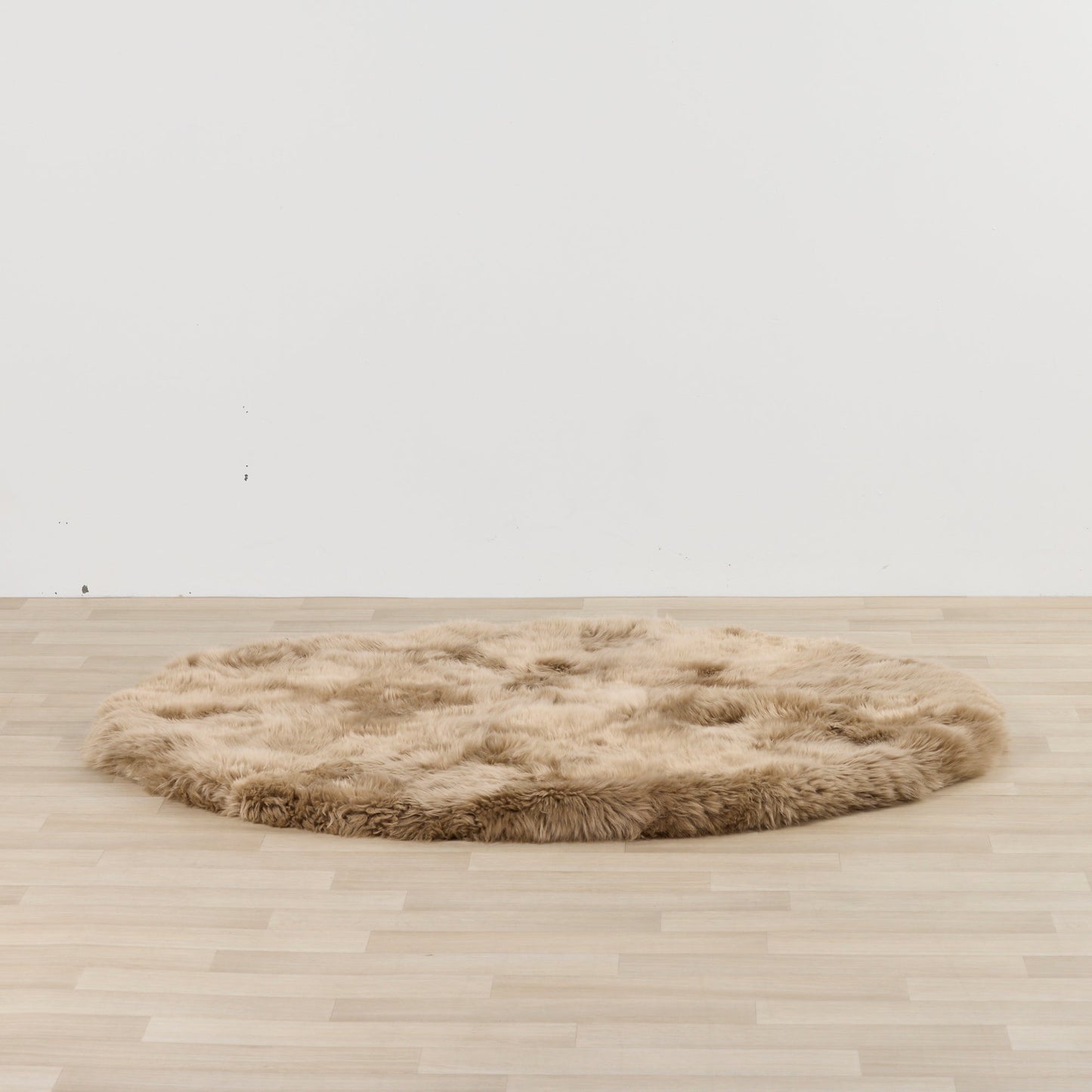 Tapis rond en peau de mouton - Beige - 160 cm
