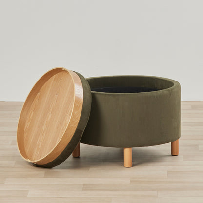 Pouf à plateau Maxi - Vert olive