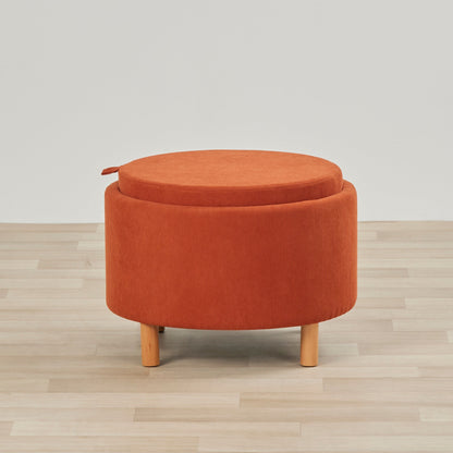 Pouf Maxi à plateau supérieur - Orange brûlé