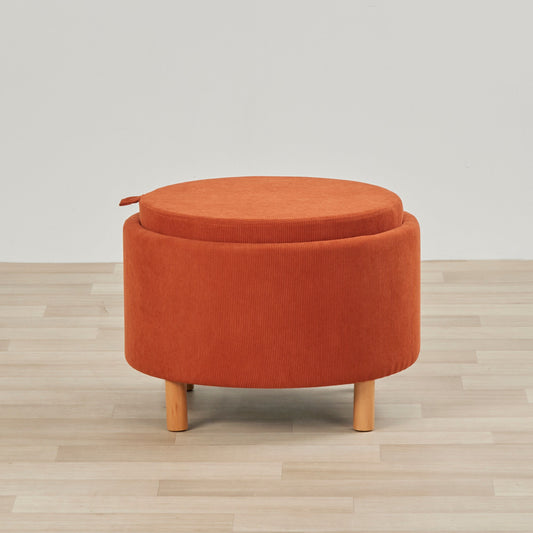 Pouf Maxi à plateau supérieur - Orange brûlé