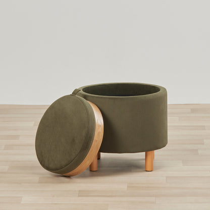 Pouf à plateau - Vert olive