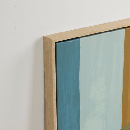 Œuvre d'art abstraite bleue et verte