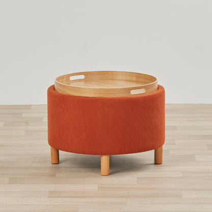 Pouf Maxi à plateau supérieur - Orange brûlé