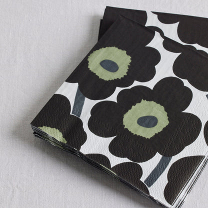 Serviettes en papier Marimekko - Blanc/Noir - 20pc