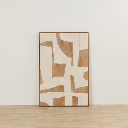 Œuvre d'art géométrique en argile