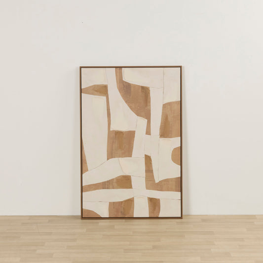 Œuvre d'art géométrique en argile