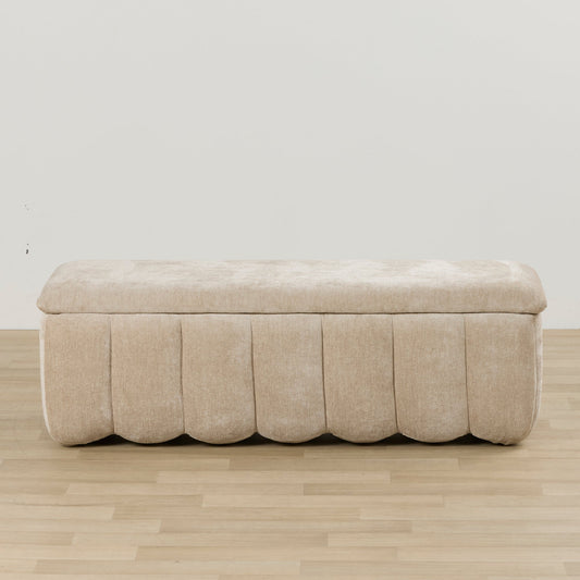 Pouf de rangement Trento - Naturel