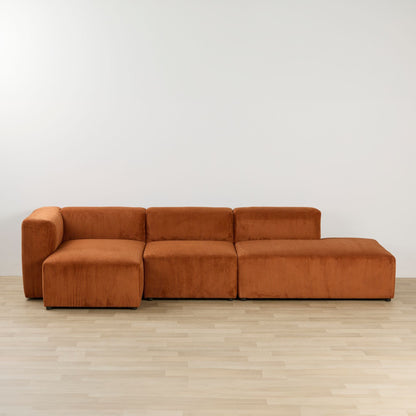 Méridienne gauche Finnian 2 places - Orange brûlé