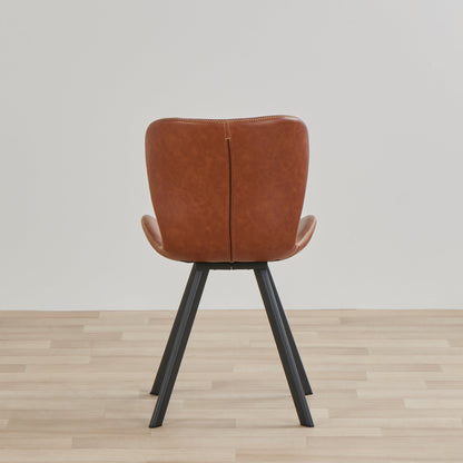 Chaise de salle à manger Sala en polyuréthane - Noir/Brandy