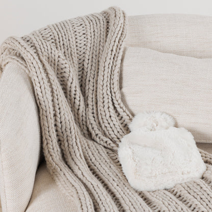 Plaid en grosse maille - Gris