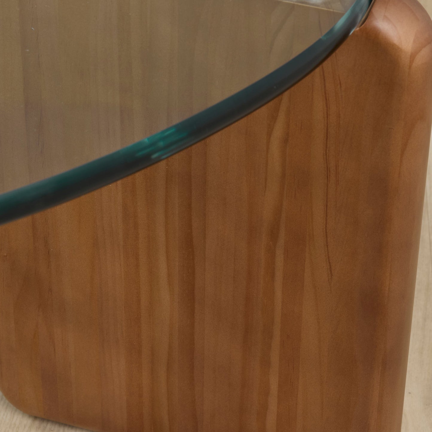 Table basse Pascal - Pin foncé/Verre