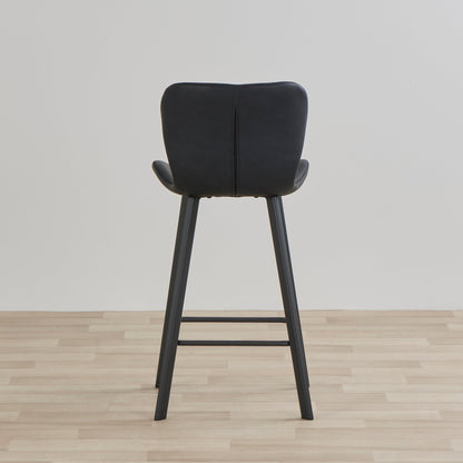 Tabouret de bar Sala en polyuréthane - Noir/Noir