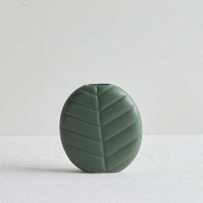 Vase à feuilles larges - Petit - Vert foncé