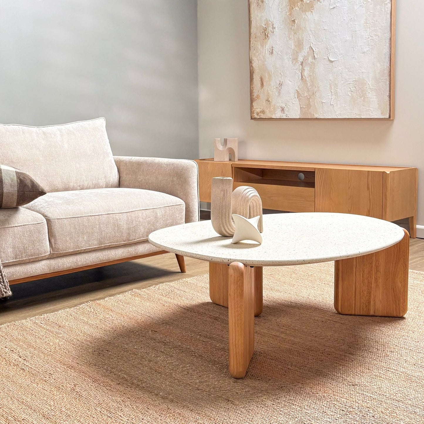 Table basse Pascal - Naturel/Terrazzo-One