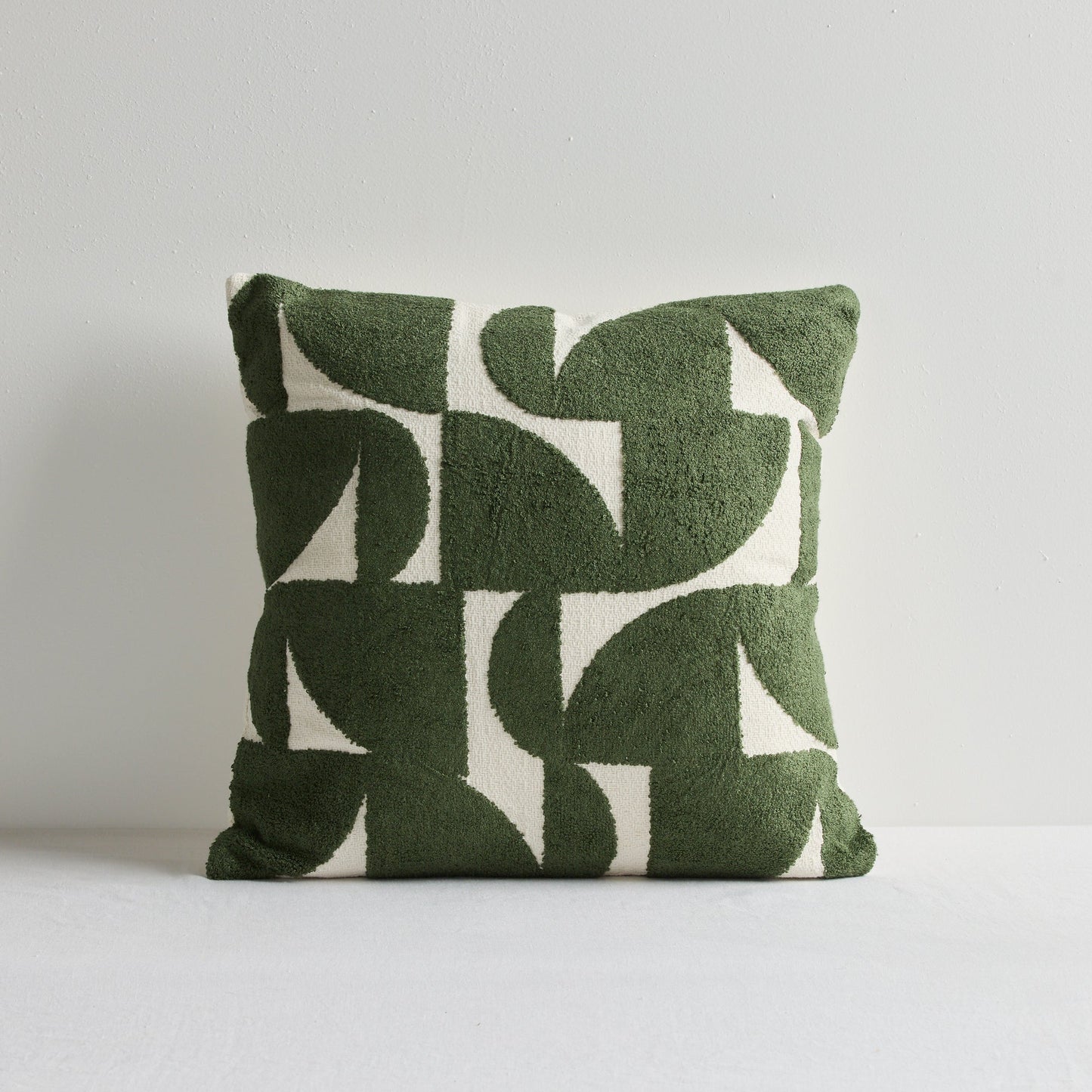 Coussin Sharda - 50 x 50 cm - Blanc/Vert moyen