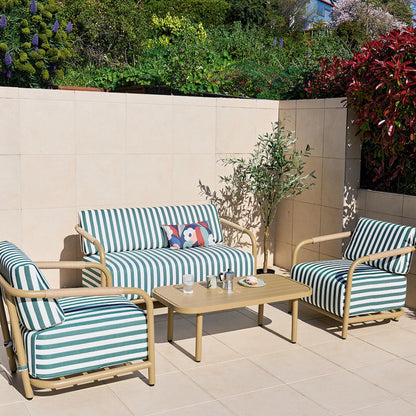 Ensemble d'extérieur Portofino - 4 pièces - Rayures vertes