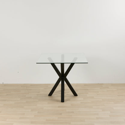 Table de salle à manger Gladstone - Noir/Verre - 160 cm